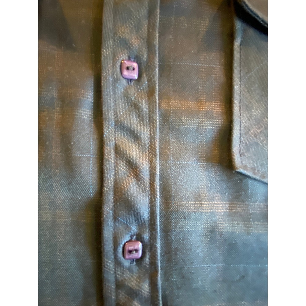 Rusty Men's Large Grey Plaid Long Sleeve Button Down Fleece lined Shirt Jacket - Picture 8 of 12